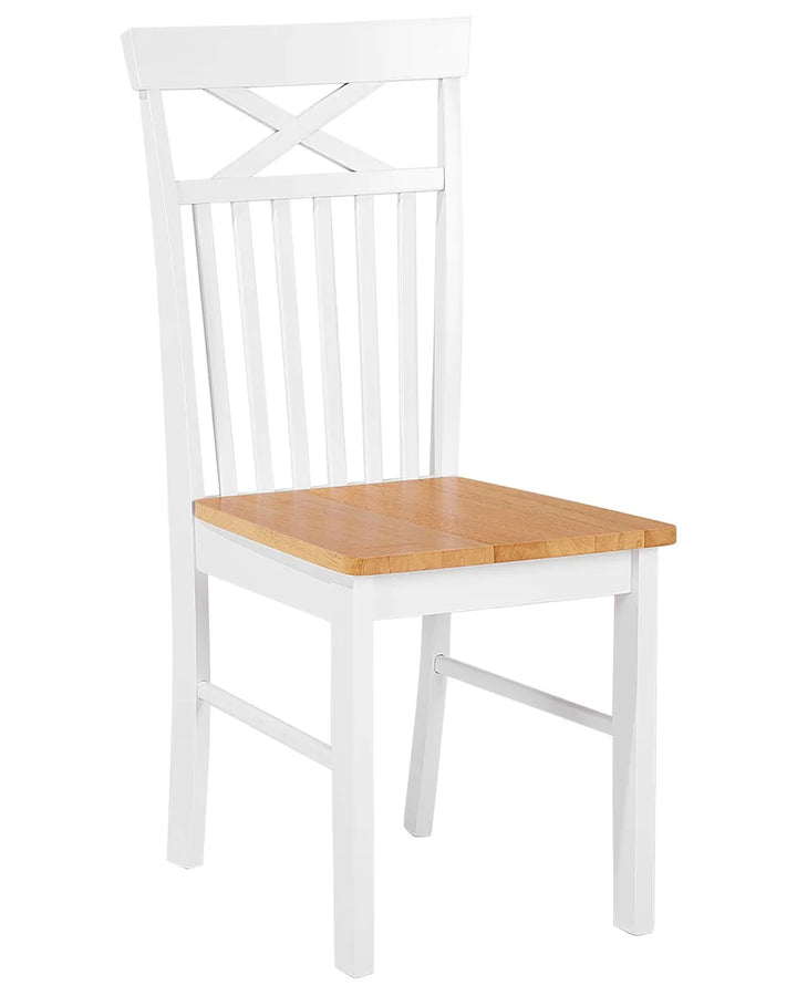 Set of 2 Dining Chairs Wood White Orelle