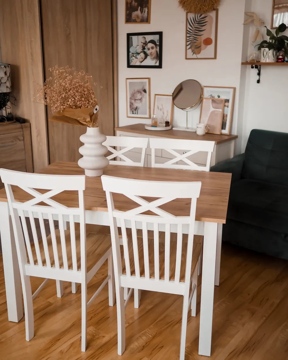 Set of 2 Dining Chairs Wood White Orelle