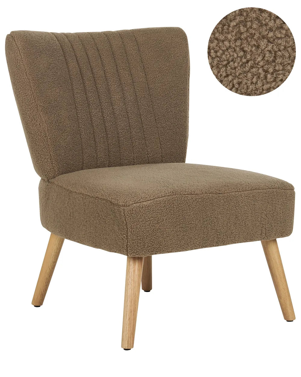 Armchair Boucle Brown Olten
