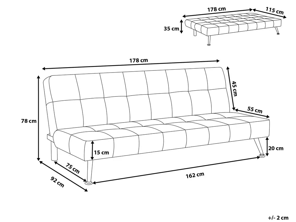Sofa Bed 3 Seater Velvet Light Grey Trivette