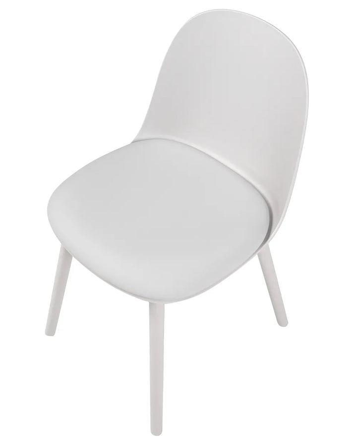 Set of 2 Dining Chairs Faux Leather Light Grey Dulane