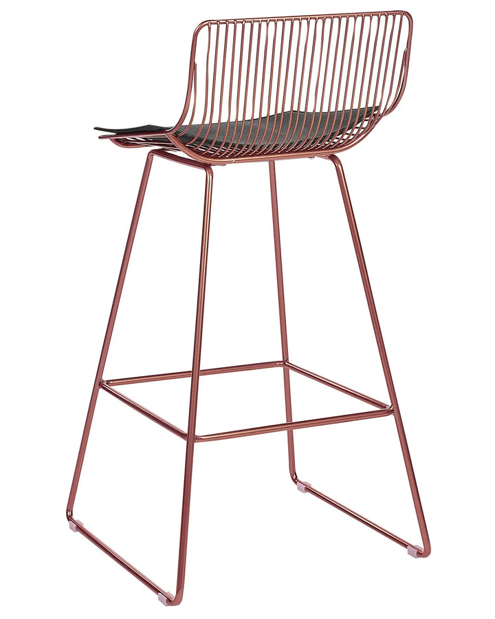 Set of 2 Bar Chairs Metal Rose Gold Alvilda