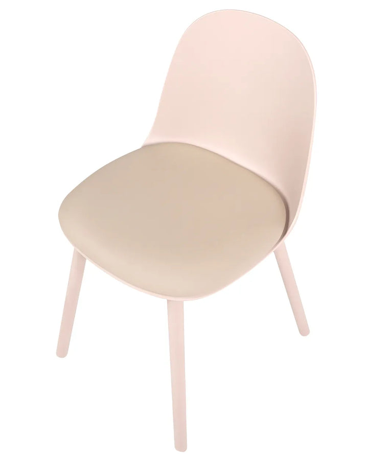 Set of 2 Dining Chairs Faux Leather Beige Dulane