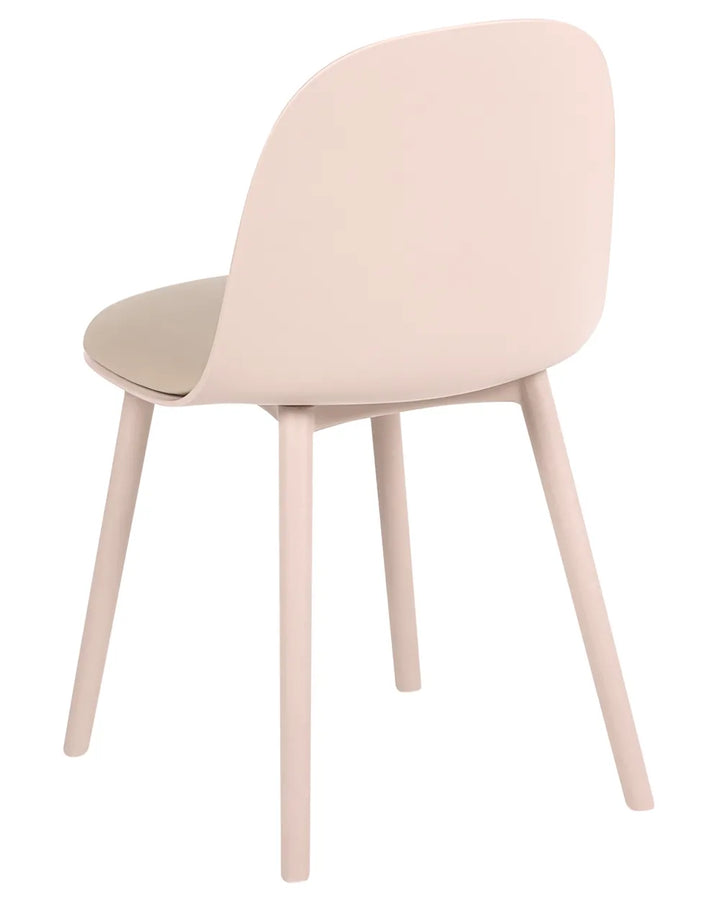 Set of 2 Dining Chairs Faux Leather Beige Dulane