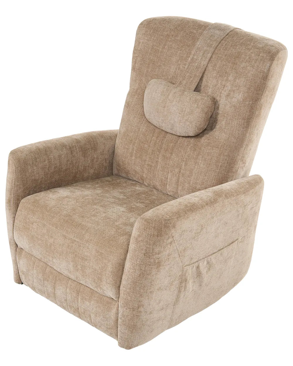 Rocking Recliner Chair Swivel Fabric Light Brown Mixell