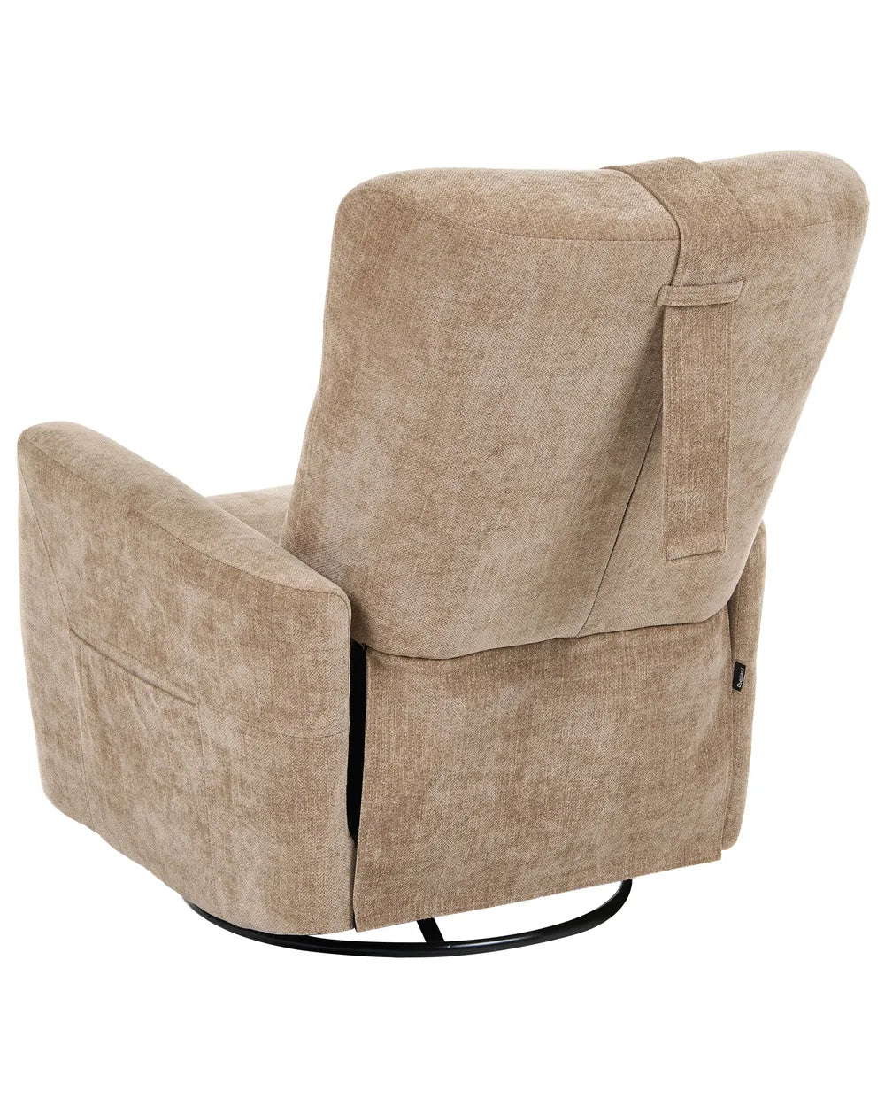 Rocking Recliner Chair Swivel Fabric Light Brown Mixell