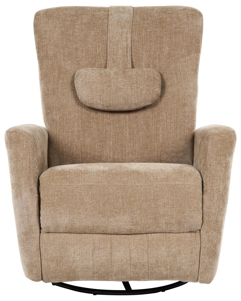 Rocking Recliner Chair Swivel Fabric Light Brown Mixell