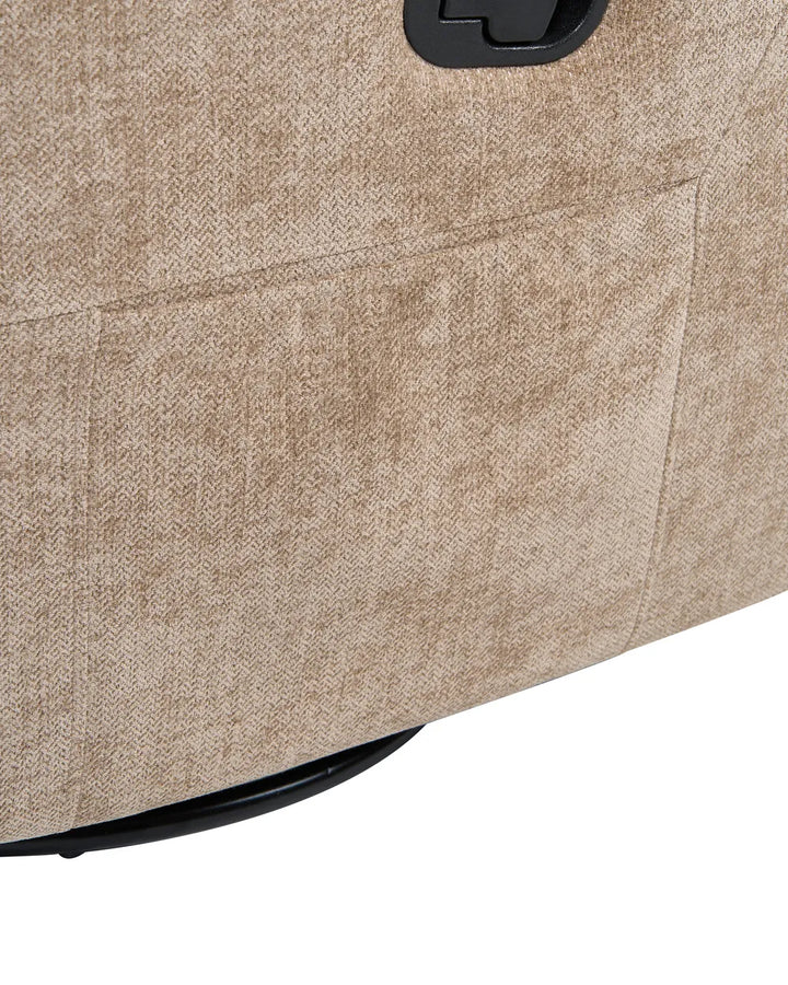 Rocking Recliner Chair Swivel Fabric Light Brown Mixell
