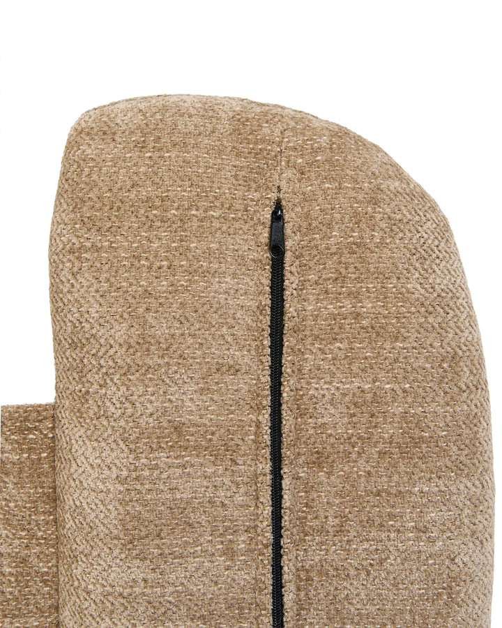 Rocking Recliner Chair Swivel Fabric Light Brown Mixell