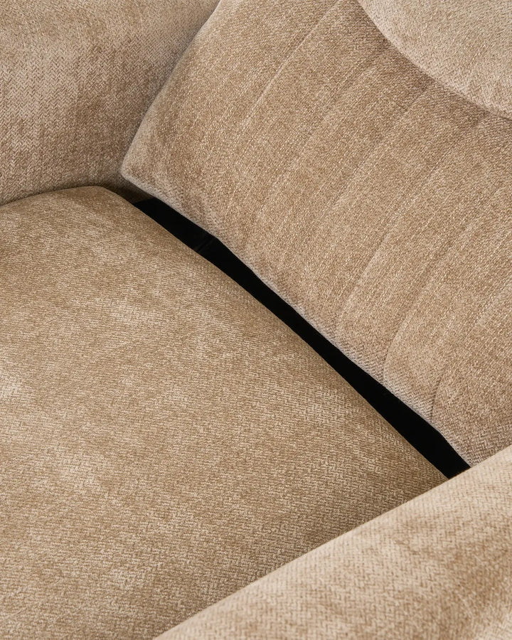 Rocking Recliner Chair Swivel Fabric Light Brown Mixell