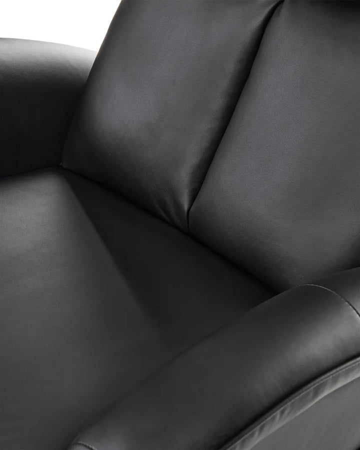 Rocking Recliner Chair Swivel Faux Leather Black Heikki