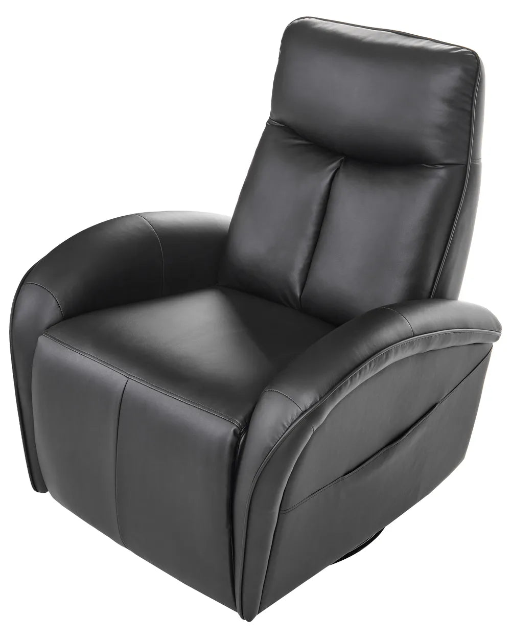 Rocking Recliner Chair Swivel Faux Leather Black Heikki