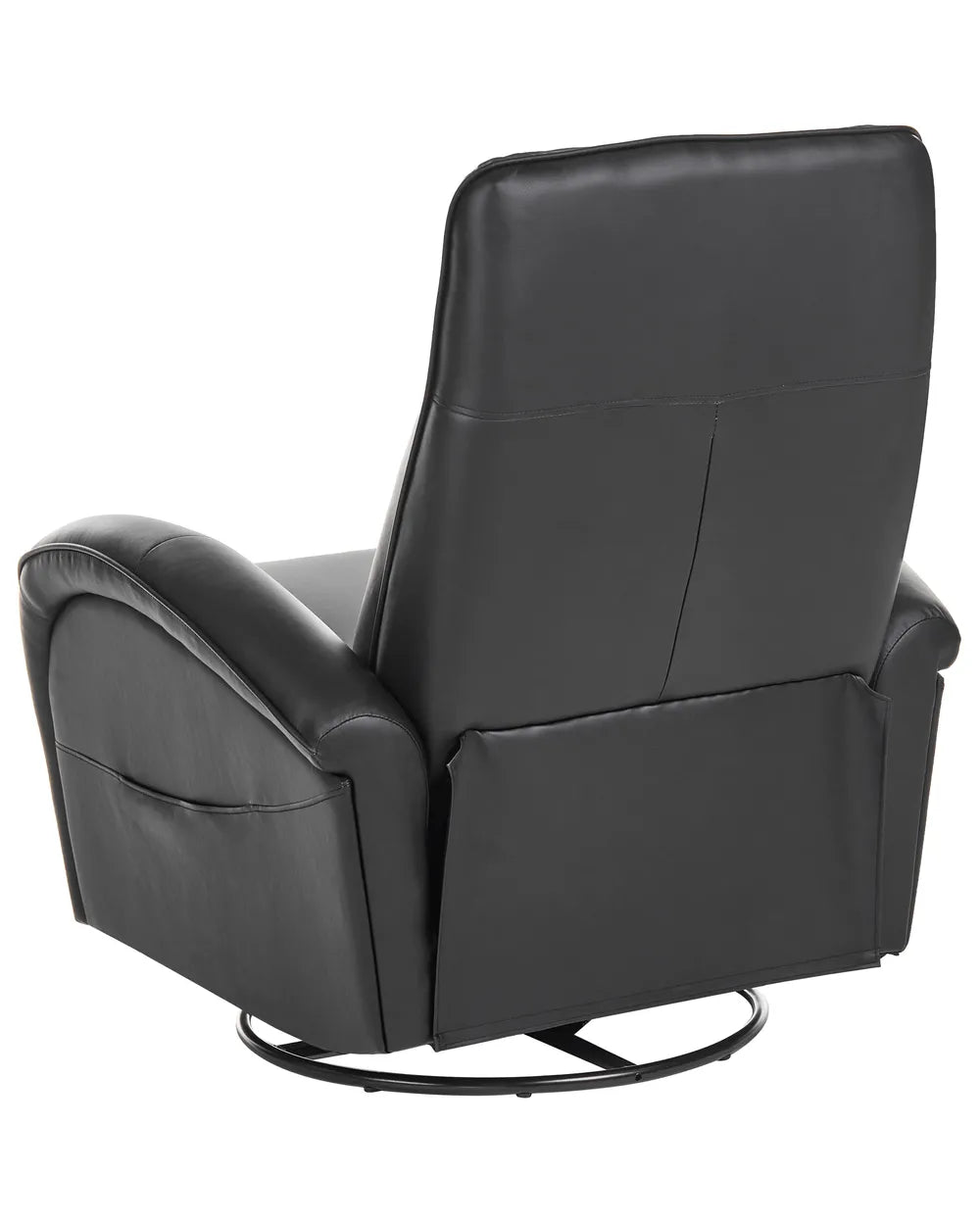 Rocking Recliner Chair Swivel Faux Leather Black Heikki