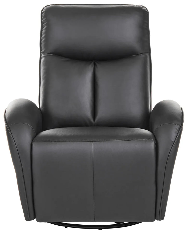 Rocking Recliner Chair Swivel Faux Leather Black Heikki