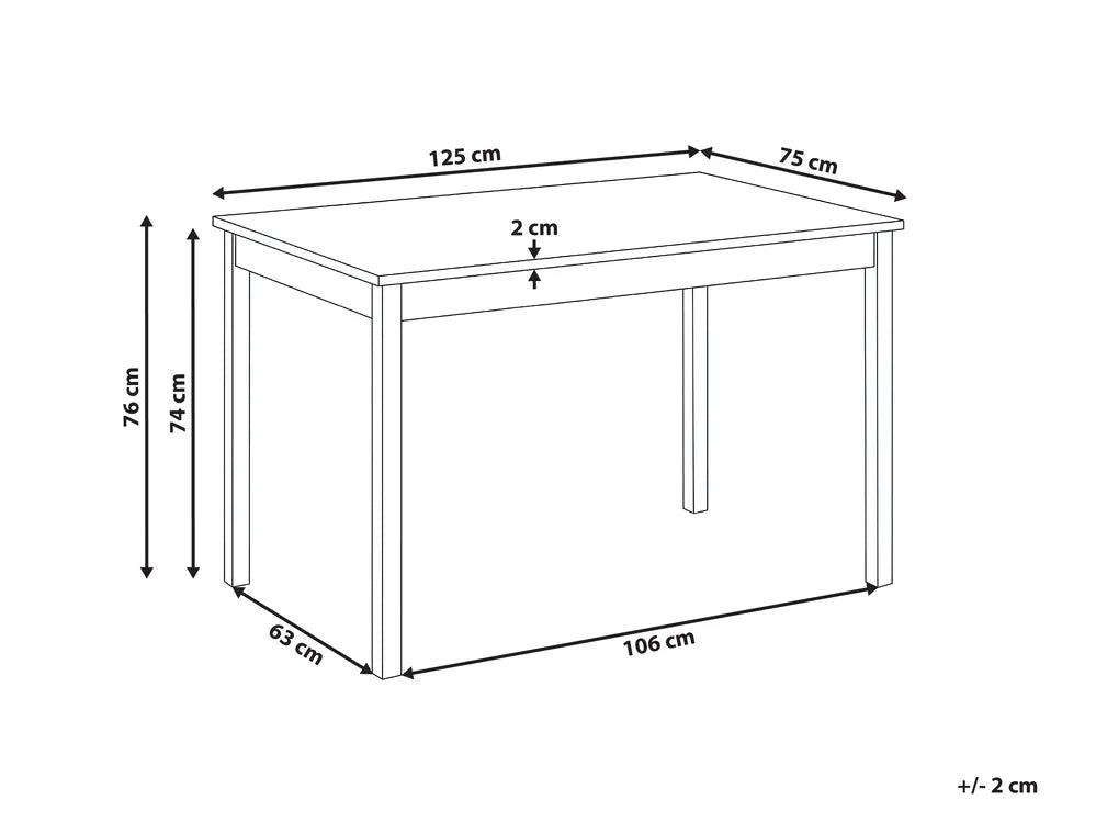 Dining Table Light Oak 125 cm 75 cm Orelle