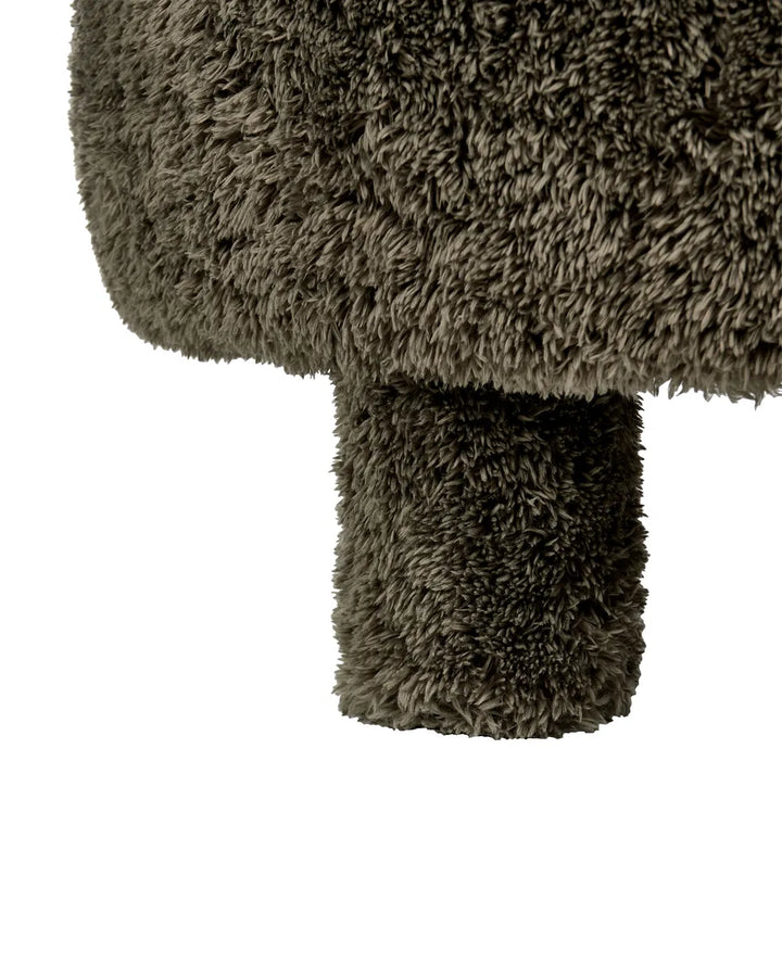 Armchair Faux Fur Dark Green Romy