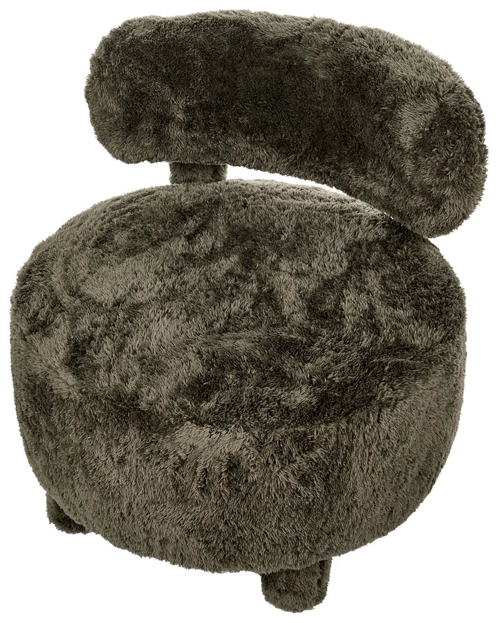 Armchair Faux Fur Dark Green Romy