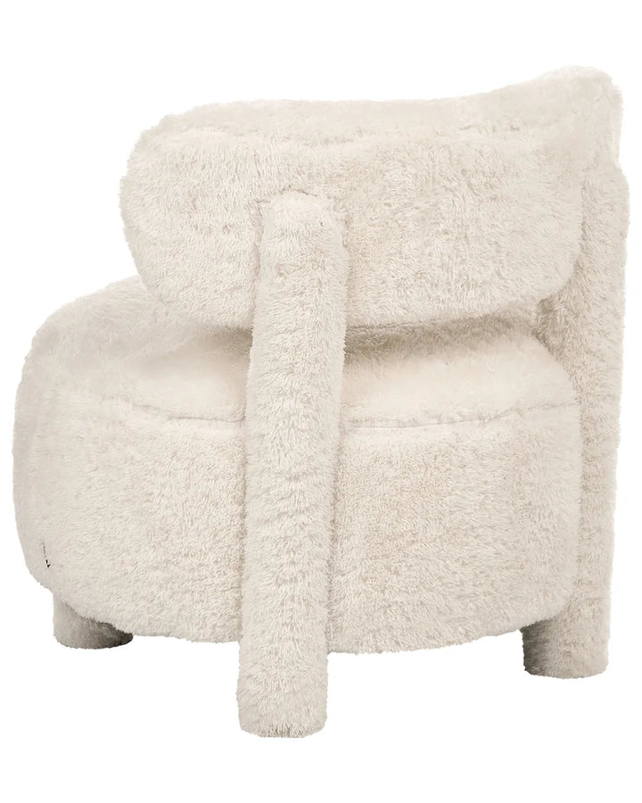 Armchair Faux Fur Light Beige Romy