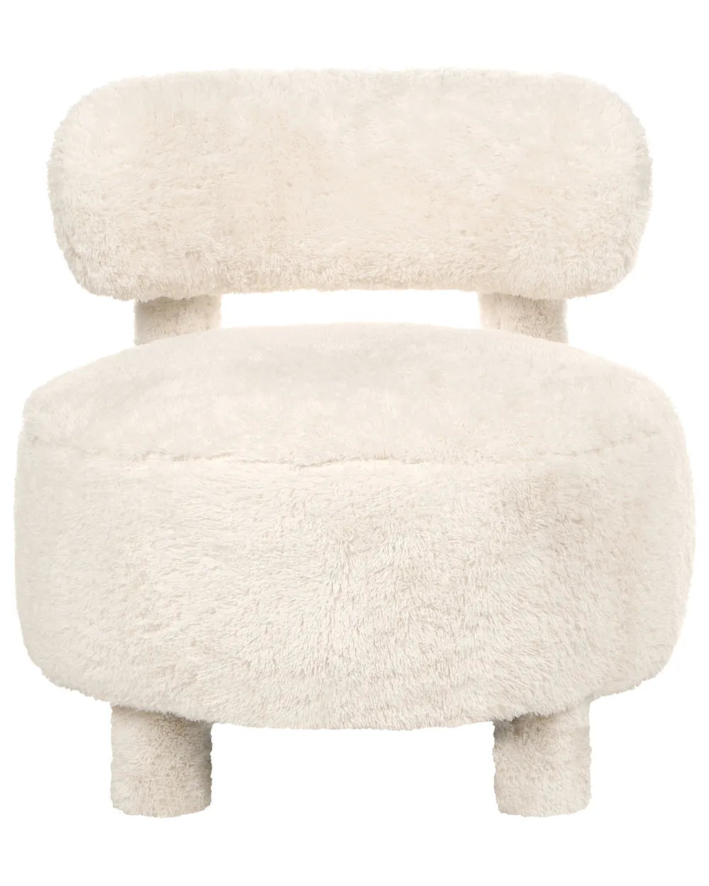 Armchair Faux Fur Light Beige Romy