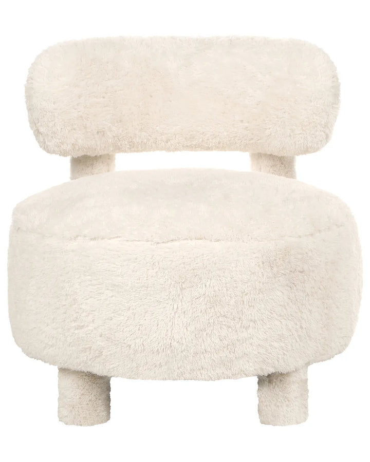 Armchair Faux Fur Light Beige Romy
