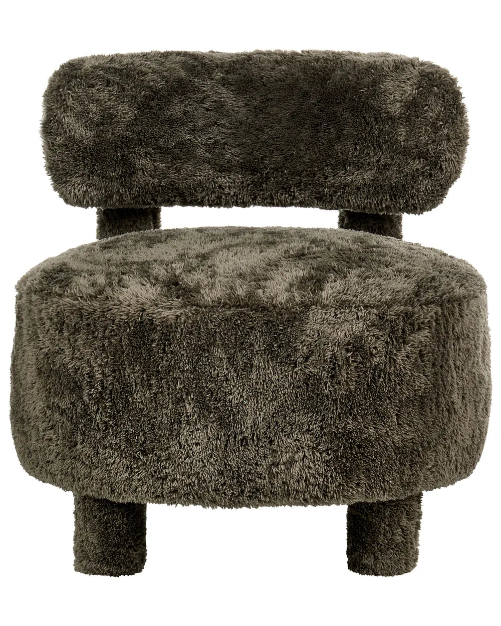 Armchair Faux Fur Dark Green Romy