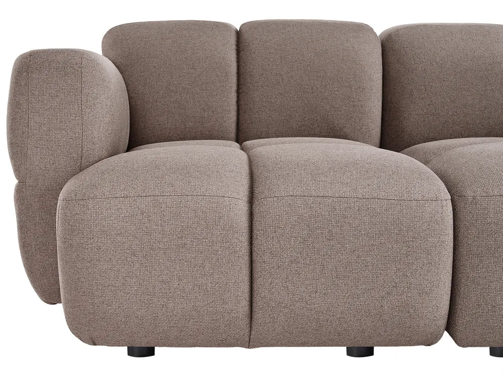 Modular Corner Sofa 4 Seater Fabric Taupe Left Hand Norcross