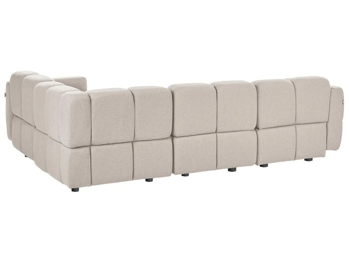 Modular Corner Sofa 4 Seater Fabric Beige Left Hand Norcross
