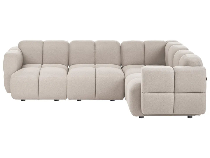 Modular Corner Sofa 4 Seater Fabric Beige Left Hand Norcross