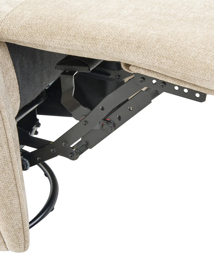 Rocking Recliner Chair Swivel Fabric Light Beige Heikki