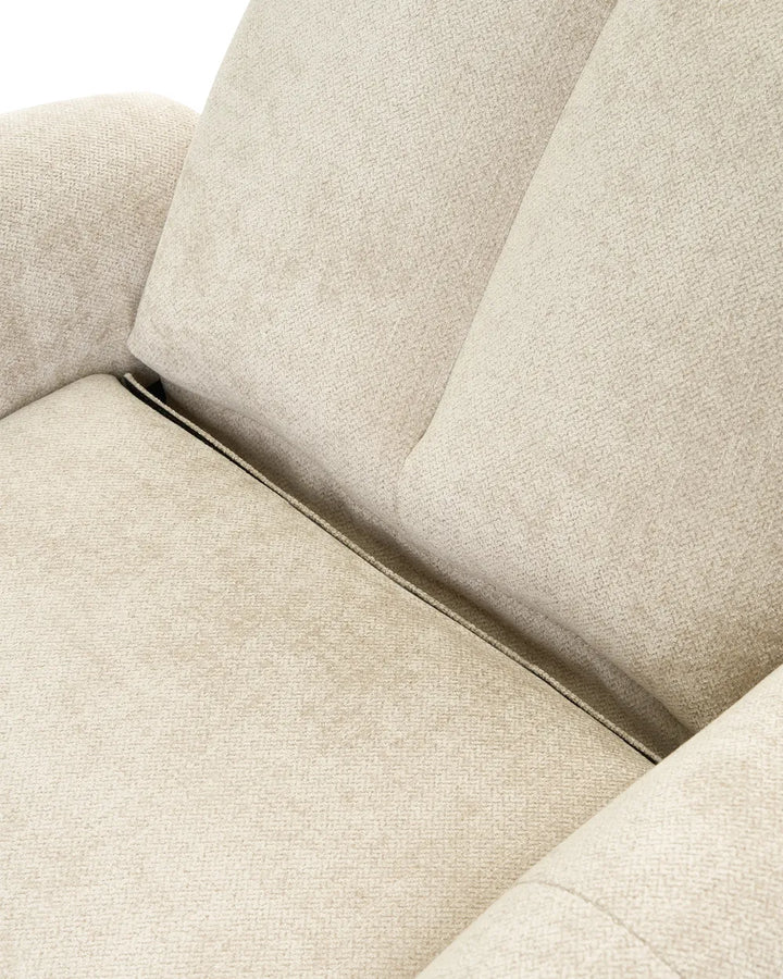 Rocking Recliner Chair Swivel Fabric Light Beige Heikki