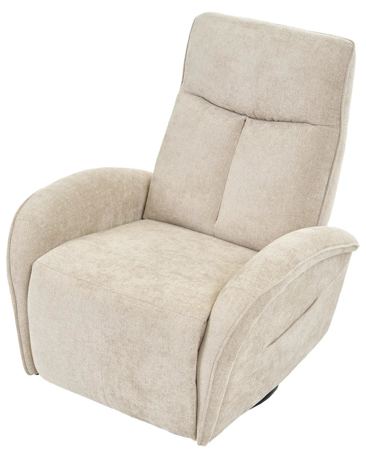 Rocking Recliner Chair Swivel Fabric Light Beige Heikki