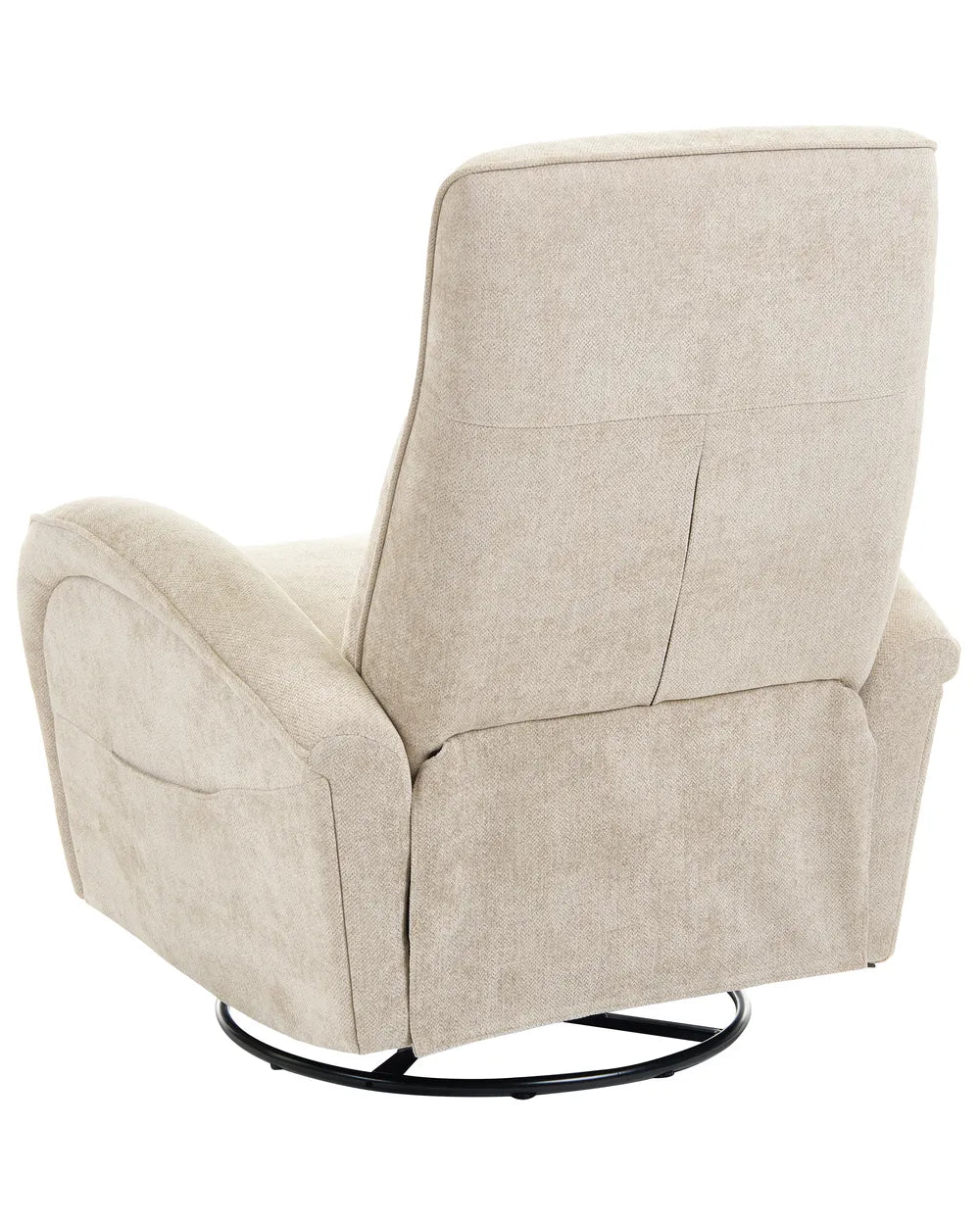 Rocking Recliner Chair Swivel Fabric Light Beige Heikki