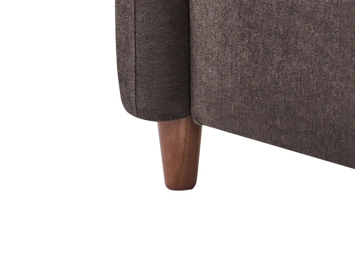 Sofa 3 Seater Fabric Dark Brown Arlo