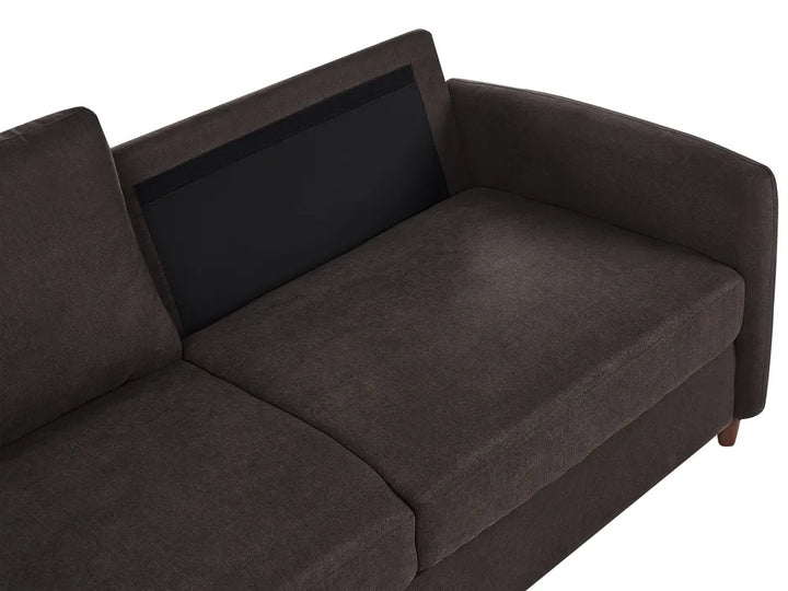 Sofa 3 Seater Fabric Dark Brown Arlo