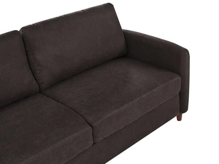 Sofa 3 Seater Fabric Dark Brown Arlo