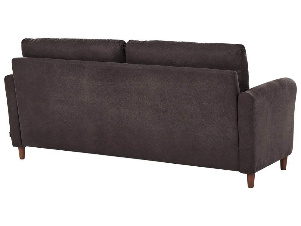 Sofa 3 Seater Fabric Dark Brown Arlo