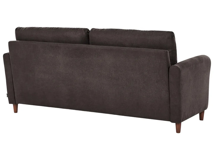 Sofa 3 Seater Fabric Dark Brown Arlo