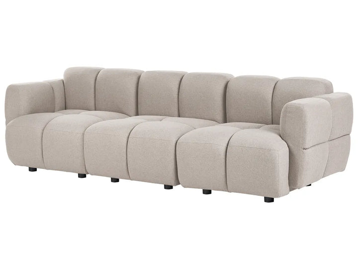 Modular Sofa 3 Seater Fabric Beige Norcross