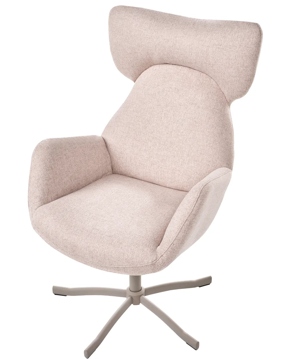 Swivel Armchair Fabric Beige Grazyna