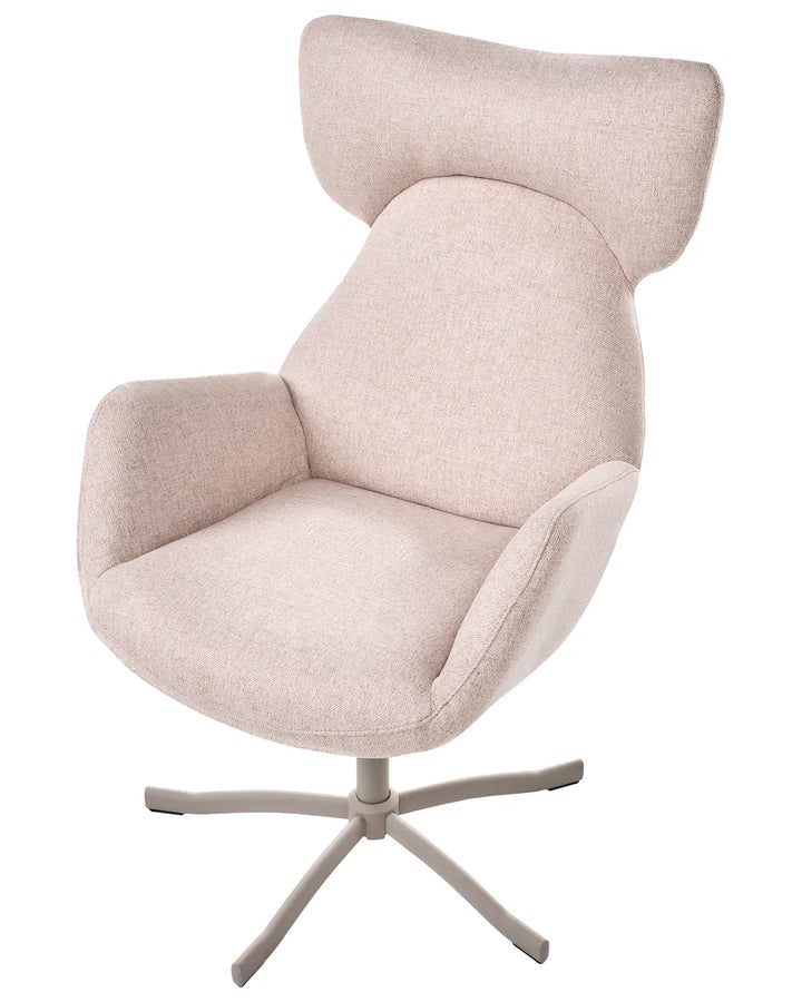 Swivel Armchair Fabric Beige Grazyna