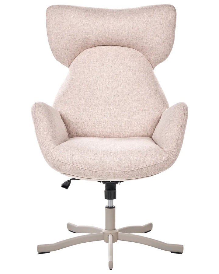 Swivel Armchair Fabric Beige Grazyna