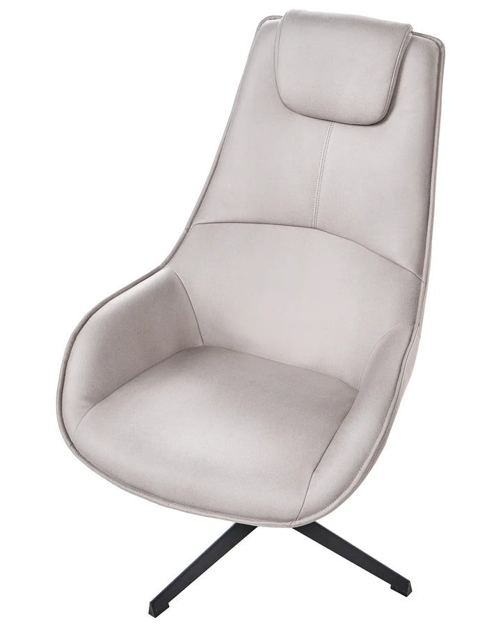 Swivel Armchair Fabric Light Grey Elliona