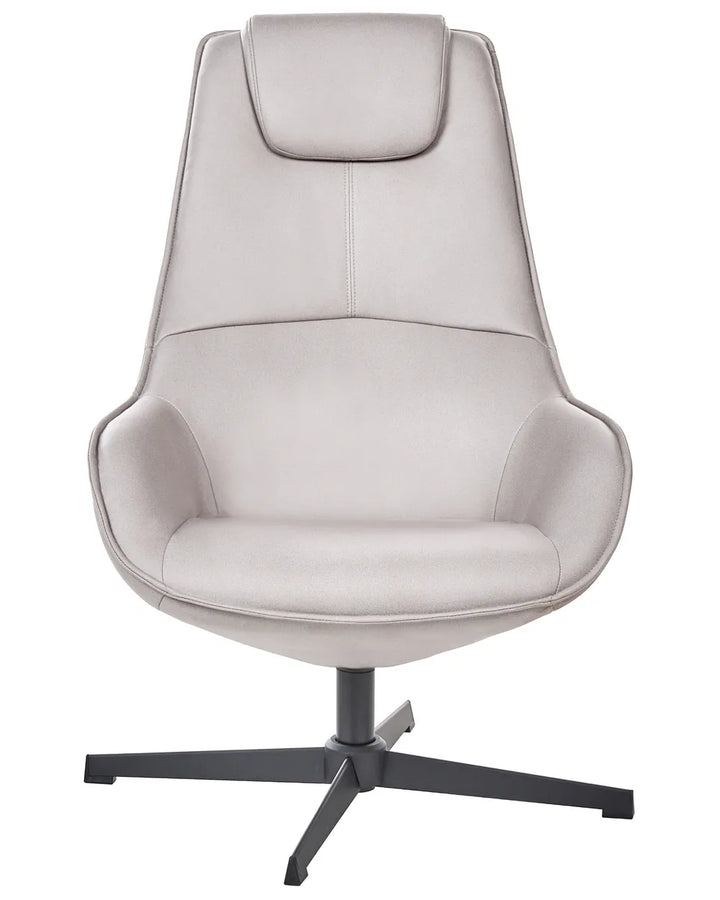 Swivel Armchair Fabric Light Grey Elliona
