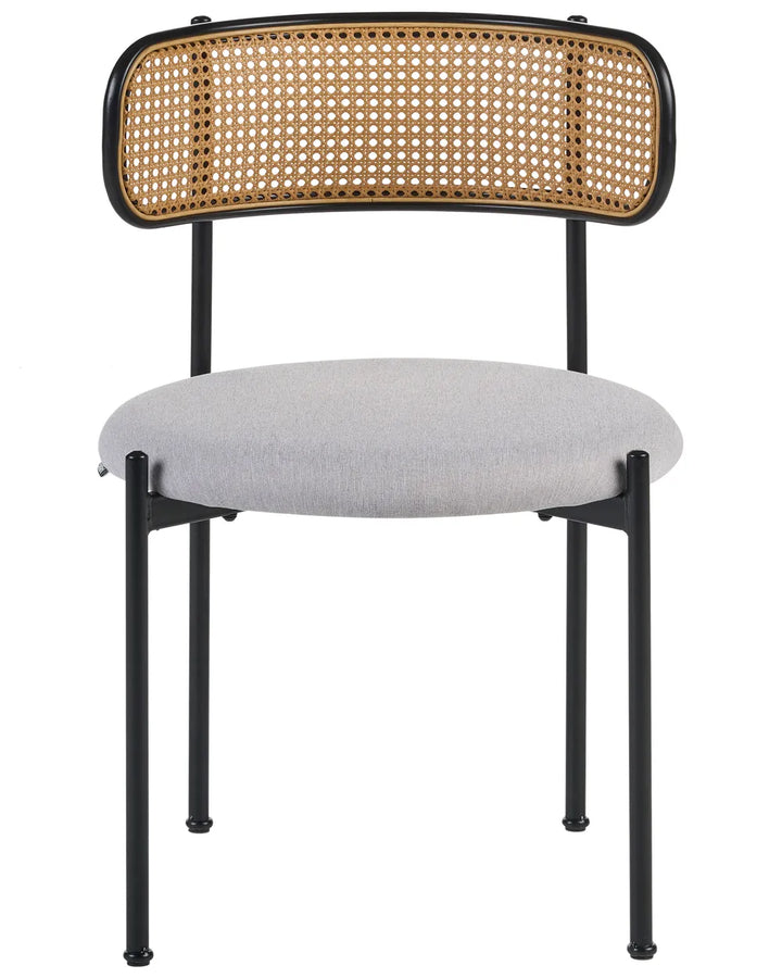 Set of 2 Dining Chairs Metal Black Isaura