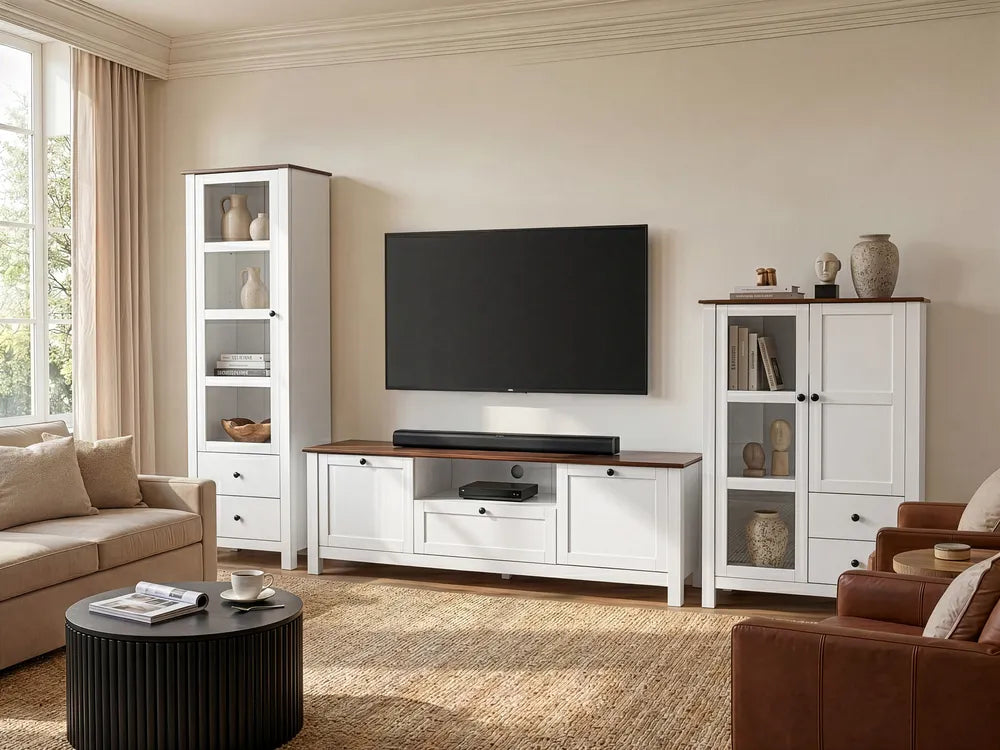 Contemporary White TV Cabinet for Modern Home Interior