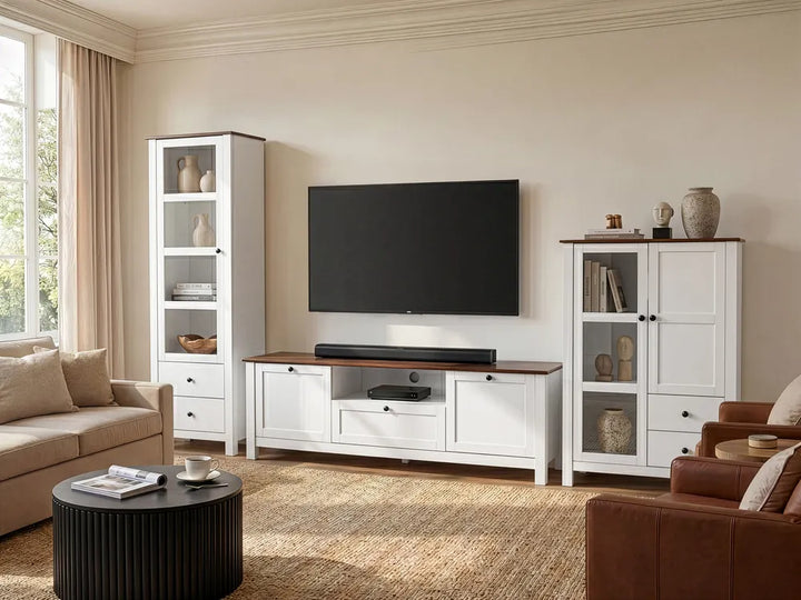 Contemporary White TV Cabinet for Modern Home Interior