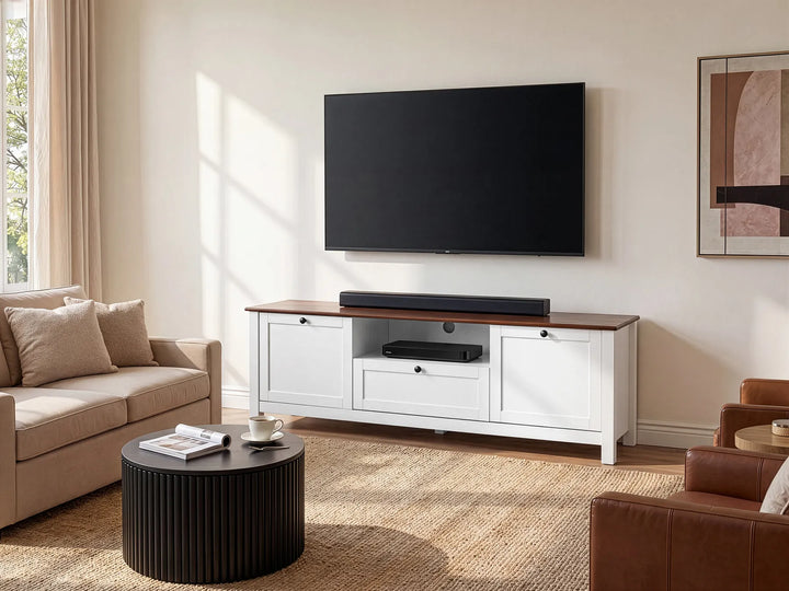 White TV Stand Pimba for Modern Living Room
