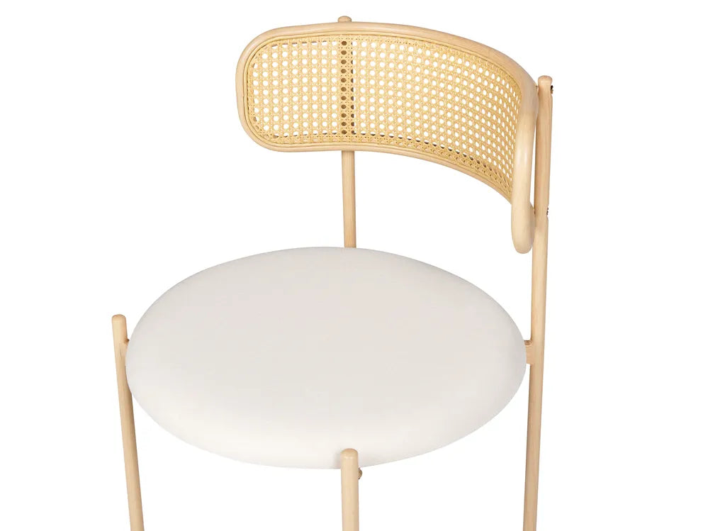 Set of 2 Dining Chairs Metal Light Beige Mikkel