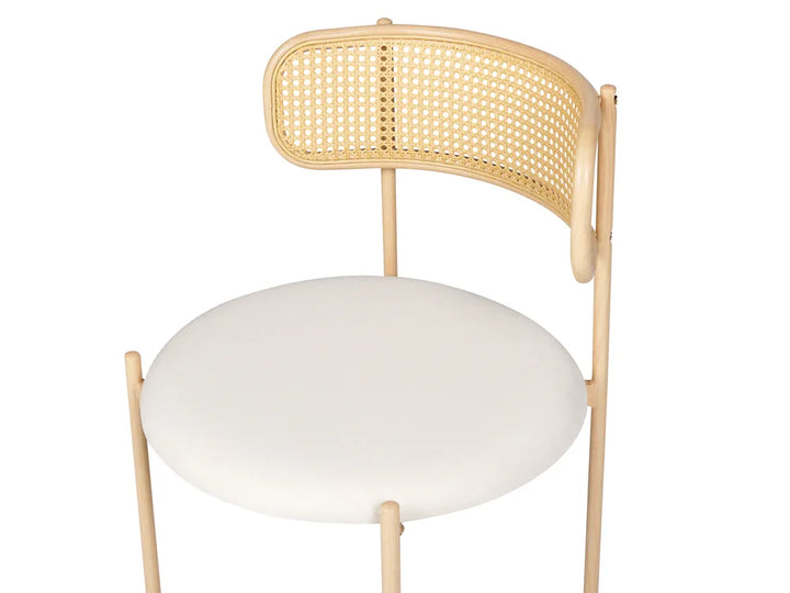 Set of 2 Dining Chairs Metal Light Beige Mikkel