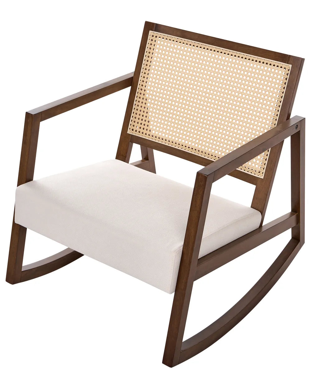 Rocking Chair Wood Brown/ Light Beige Leyla
